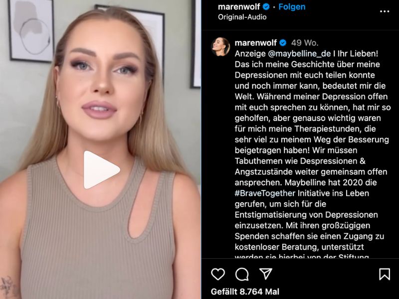 Beispiel für Storytelling – Maren Wolf teilt ihre eigenen Erfahrungen mit Depressionen und Mobbing